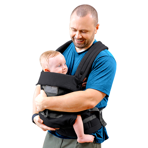 Baby Carrier, Lumbar Support Infant Carrier (0-36M, 8-33 lbs) with Foldable Headrest Carabiners for Big and Tall Parents, Men, Women (Black)