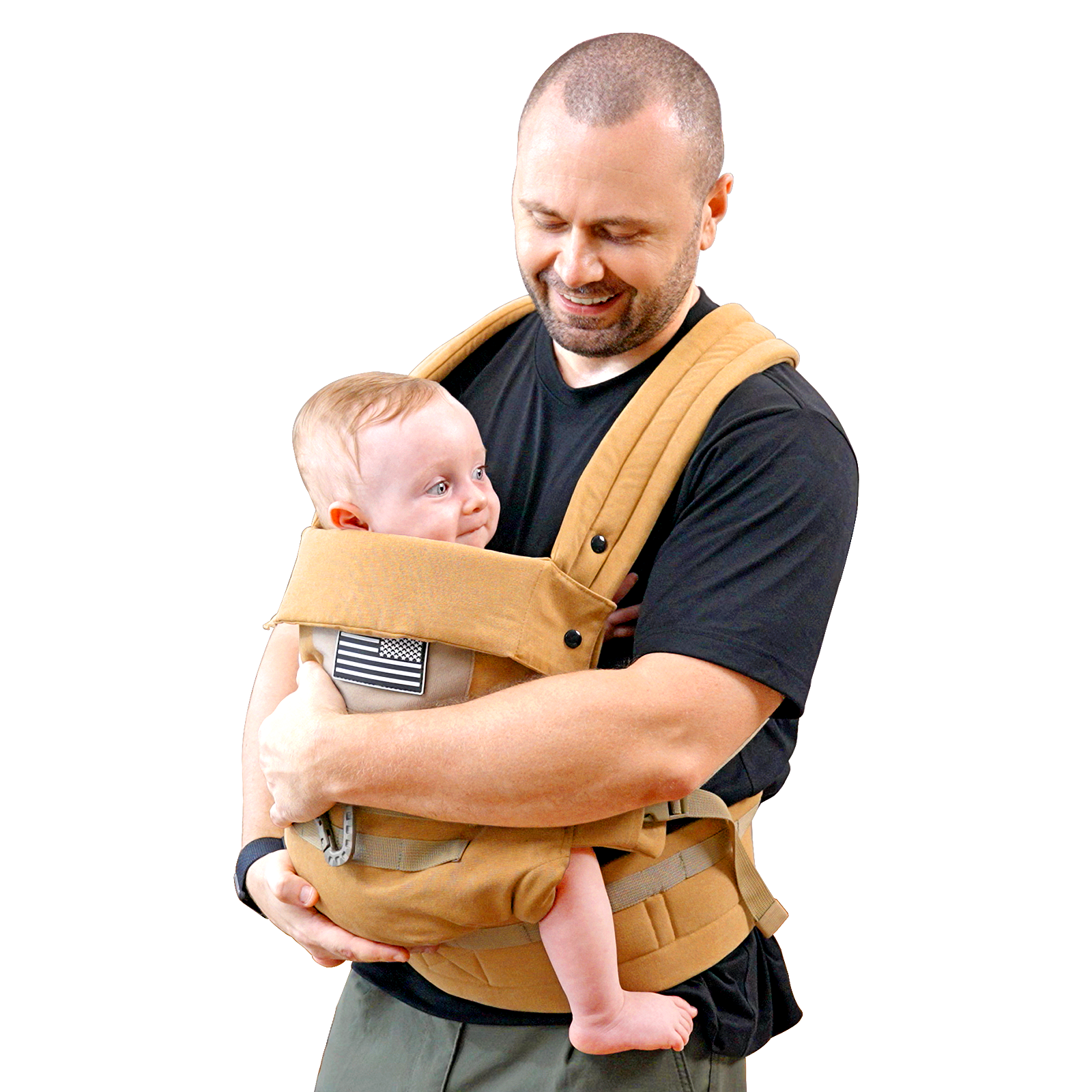 Baby Carrier, Lumbar Support Infant Carrier (0-36M, 8-33 lbs) with Foldable Headrest Carabiners for Big and Tall Parents, Men, Women (Yellow)