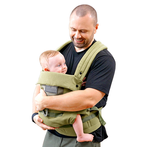 Baby Carrier, Lumbar Support Infant Carrier (0-36M, 8-33 lbs) with Foldable Headrest Carabiners for Big and Tall Parents, Men, Women (Green)
